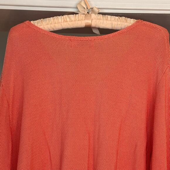 Casual Studio Sweater Woman’s XL Orange Knit 3/4 Sleeve - Picture 3 of 9
